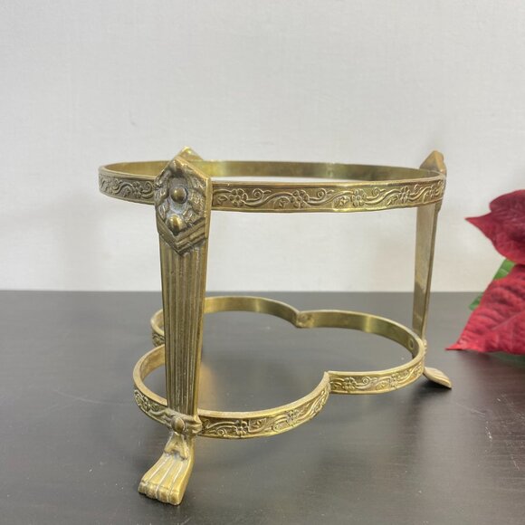 Vintage Brass Display Stand Holder, Bowl Jar Dish Holders, 6 Inches, Plant Stand - Picture 3 of 10